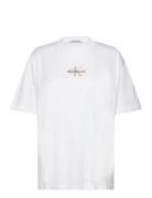 Monologo Boyfriend Tee Tops T-shirts & Tops Short-sleeved White Calvin...