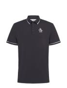 Heritage Piped Polo With Over D Logo Sport Polos Short-sleeved Black O...