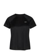 ZEBDIA Women Sports T-Shirt With Chest Print Svart