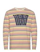 Mel Stripe Long Sleeve Tops T-shirts Long-sleeved Yellow Double A By W...