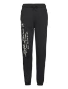 Logo Fleece Athletic Ankle Pant Bottoms Sweatpants Black Polo Ralph La...