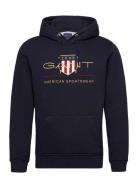 Archive Shield Hoodie Tops Sweat-shirts & Hoodies Hoodies Navy GANT