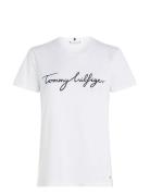 Tommy Hilfiger Reg C-Nk Signature Tee Ss Vit