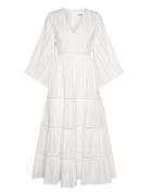 Vanessa Wide Sleeve Embroidered Cotton Maxi Dress Maxiklänning Festklä...