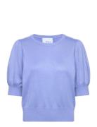 Liva Knit Tee Tops Knitwear Jumpers Blue Minus