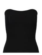 Como Knit Strapless Top Tops T-shirts & Tops Sleeveless Black Second F...