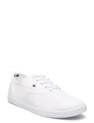 Canvas Lace Up Sneaker Låga Sneakers White Tommy Hilfiger