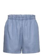 Elastic Waist Lyocell Shorts Bottoms Shorts Blue Mango