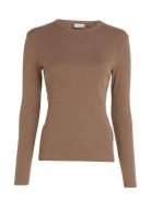 Calvin Klein Cotton Rib Ls T-Shirt Brun