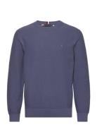 Oval Structure Crew Neck Tops Knitwear Round Necks Blue Tommy Hilfiger