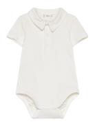 Mango Cotton Polo Bodysuit Kräm