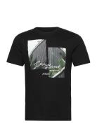 Photoprinted T-Shirt Tops T-shirts Short-sleeved Black Tom Tailor