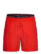 Dw Sf Medium Drawstring Mjukisbyxor Red Tommy Hilfiger