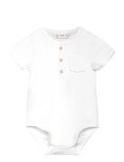 Mango Cotton Bodysuit Buttons Vit