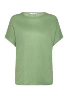 Mango 100% Linen T-Shirt Grön