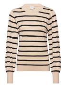 Kaffe Kamala Stripe Knit Pullover Beige