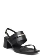 Heel Sandal 45 Met Bar Lth Sandal Med Klack Black Calvin Klein