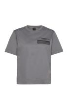 Elpha_Pocket Tops T-shirts & Tops Short-sleeved Grey BOSS