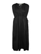 Yasnimea Sl Long Dress Knälång Klänning Black YAS