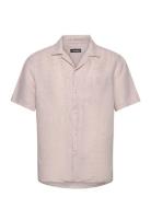 Elio Linen Melange Shirt Tops Shirts Short-sleeved Beige J. Lindeberg