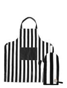 Aron Apron & Bbq Glove Set Home Textiles Kitchen Textiles Aprons Black...