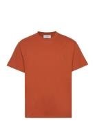 Crew T-Shirt Tops T-shirts Short-sleeved Orange Les Deux