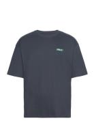 Dpsignature Print T-Shirt Tops T-shirts Short-sleeved Navy Denim Proje...