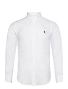 Custom Fit Linen Shirt Tops Shirts Casual White Polo Ralph Lauren