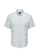 ONLY & SONS Onscaiden Life Ss Solid Linen Shirt Noos Blå