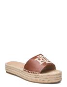 Lauren Ralph Lauren Polly Burnished Leather Espadrille Brun