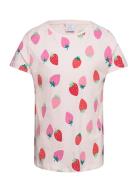 Lindex Top Ss Strawberry Aop Rosa