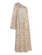 ROTATE Birger Christensen Net Sequins Maxi Dress Guld