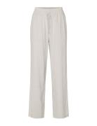 Selected Femme Slfviva-Gulia Hw Long Linen Pant Beige