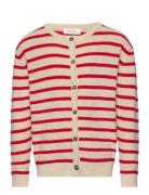 Cardigan Knit Pattern Stripe Tops Knitwear Cardigans Red Petit Piao