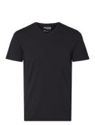 Selected Homme Slhnewpima Ss V-Neck Tee Noos Svart