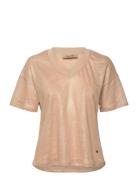 MOS MOSH Mmcasa V-Ss Foil Tee Beige