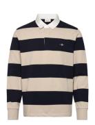 Reg Shield Barstripe Heavy Rugger Tops Polos Long-sleeved Navy GANT