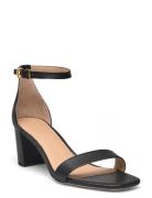 Lauren Ralph Lauren Logan Burnished Leather Sandal Svart