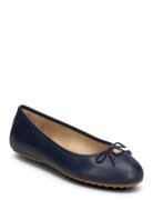 Jayna Nappa Leather Driver Flat Ballerinaskor Ballerinas Navy Lauren R...