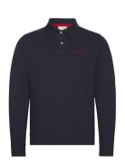 Reg Contrast Pique Ls Rugger Tops Polos Long-sleeved Blue GANT