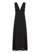Deep V Maxi Dress Maxiklänning Festklänning Black Gina Tricot