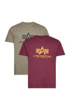Basic T 2 Pack Designers T-shirts Short-sleeved Burgundy Alpha Industr...