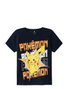 Nkmmaci Pokemon Ss Top Noos Bfu Tops T-shirts Short-sleeved Navy Name ...