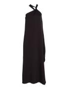 High Shine Knot Ankle Dress Maxiklänning Festklänning Black Calvin Kle...