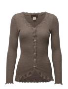 Rwbabette Ls V-Neck Regular Lace Ca Tops Knitwear Cardigans Beige Rose...