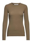 Alexa Ls 7542 Tops T-shirts & Tops Long-sleeved Khaki Green Samsøe Sam...