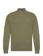 Custom Slim Fit Indigo Mesh Polo Shirt Tops Polos Long-sleeved Khaki G...
