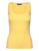 Cotton-Blend Tank Top Tops T-shirts & Tops Sleeveless Yellow Lauren Ra...
