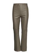 Slkaylee Pu Kickflare Pants Bottoms Trousers Leather Leggings-Byxor Gr...