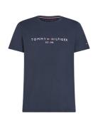 Tommy Logo Tee Tops T-shirts Short-sleeved Blue Tommy Hilfiger